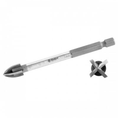 Сверло по кафелю,керамике,стеклу,с 4мя режущими лезвиями,6гр.хвостик, 10мм "ЗУБР ПРОФ" 29845-10_z01 в г. Владимир Сверло по кафелю,керамике,стеклу,с 4мя режущими лезвиями,6гр.хвостик, 10мм "ЗУБР ПРОФ" 29845-10_z01 в г. Владимир