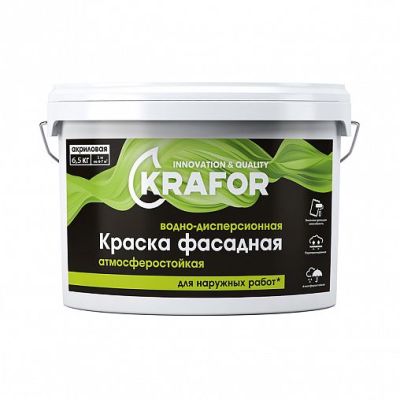 Краска В/Д фасадная 6,5кг (1) Krafor (салат) в г. Владимир