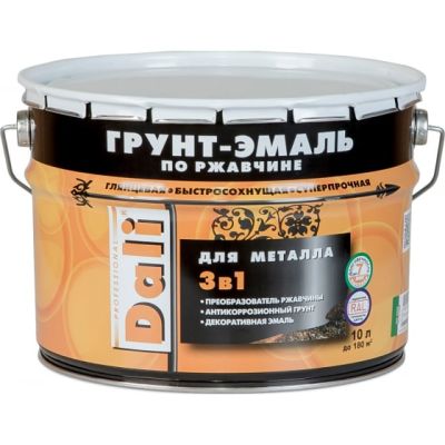 Грунт-эмаль по ржавчине DALI 3в1 серая (RAL 7004) 10л (1) Рогнеда в г. Владимир