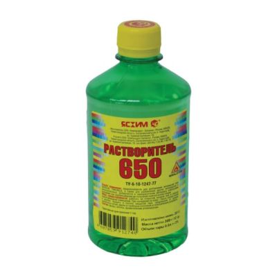 Растворитель 650 0,5л (25) (ПЭТ) Ясхим Новгород в г. Владимир