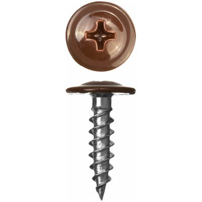 Саморез с прессшайбой острый 4,2*19 RAL (8017) темно-коричневый в г. Владимир