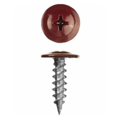 Саморез с прессшайбой острый 4,2*16 RAL (3005) винно-красный в г. Владимир